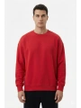 Erkek Owersize Önü Baskılı Düz Basic Sweatshirt- Kırmızı