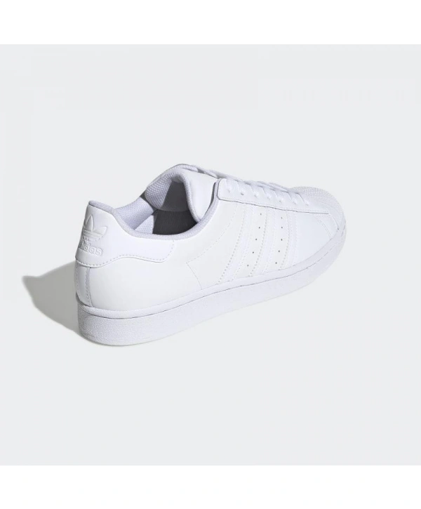 Unisex Deri Superstar Günlük Spor Ayakkabı-Beyaz-Beyaz