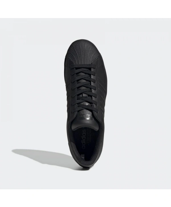 Unisex Deri Superstar Günlük Spor Ayakkabı-Siyah-Siyah