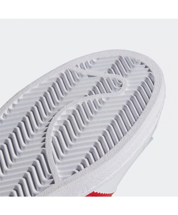 Unisex Deri Superstar Günlük Spor Ayakkabı-Beyaz-Kırmızı