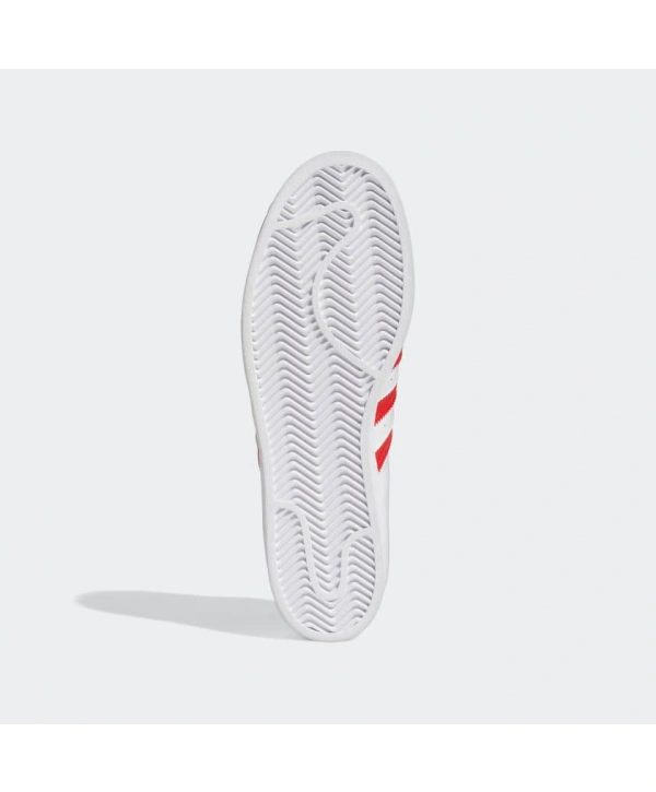 Unisex Deri Superstar Günlük Spor Ayakkabı-Beyaz-Kırmızı