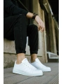 Yeni Sezon İnce Taban Günlük Spor  Bağcıklı Ayakkabı -Beyaz-Beyaz