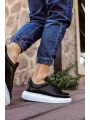 Yeni Sezon Erkek Tarz Casual Sneaker Günlük Spor Rahat Ayakkabı -Siyah-Beyaz