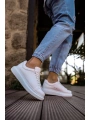 Yeni Sezon Erkek Tarz Casual Sneaker Günlük Spor Rahat Ayakkabı -Beyaz-Beyaz