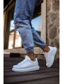 Yeni Sezon Erkek Tarz Casual Sneaker Günlük Spor Rahat Ayakkabı -Beyaz-Beyaz