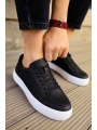 Yeni Sezon Erkek Tarz Casual Sneaker Günlük Spor Rahat Ayakkabı -Siyah-Beyaz