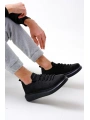 Erkek Tarz Casual Sneaker Günlük Spor Bez Ayakkabı -Siyah-Siyah