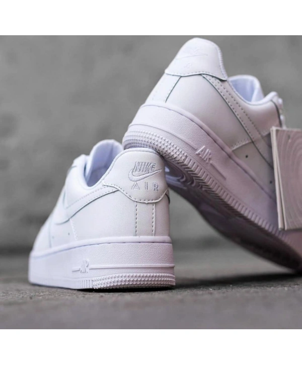 Unisex Deri Airforce Günlük Spor Ayakkabı-Beyaz