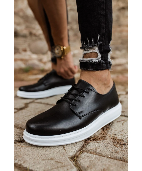 Yeni Sezon Erkek Tarz Casual Sneakers Günlük Spor Rahat Ayakkabı-Siyah-Beyaz