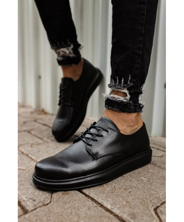 Yeni Sezon Erkek Tarz Casual Sneakers Günlük Spor Rahat Ayakkabı-Siyah-Siyah