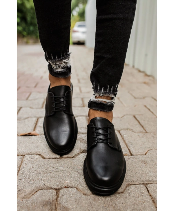 Yeni Sezon Erkek Tarz Casual Sneakers Günlük Spor Rahat Ayakkabı-Siyah-Siyah