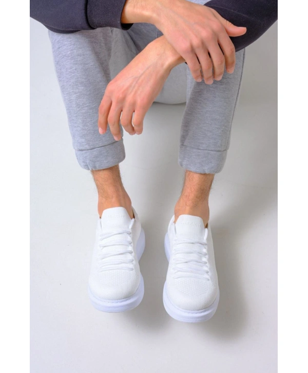 Erkek Tarz Casual Sneaker Günlük Spor Bez Ayakkabı -Beyaz