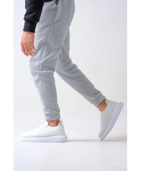 Erkek Tarz Casual Sneaker Günlük Spor Bez Ayakkabı -Beyaz