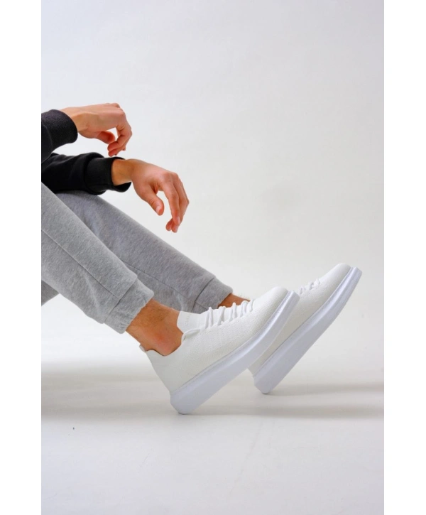 Erkek Tarz Casual Sneaker Günlük Spor Bez Ayakkabı -Beyaz