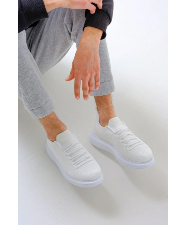 Erkek Tarz Casual Sneaker Günlük Spor Bez Ayakkabı -Beyaz