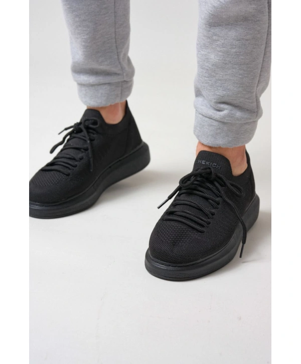 Erkek Tarz Casual Sneaker Günlük Spor Bez Ayakkabı -Siyah-Siyah