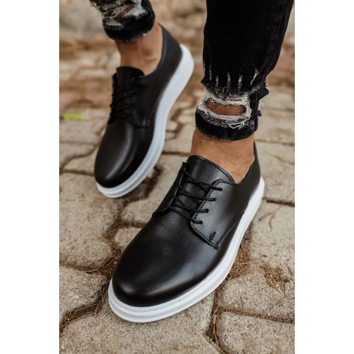 Yeni Sezon Erkek Tarz Casual Sneakers Günlük Spor Rahat Ayakkabı-Siyah-Beyaz