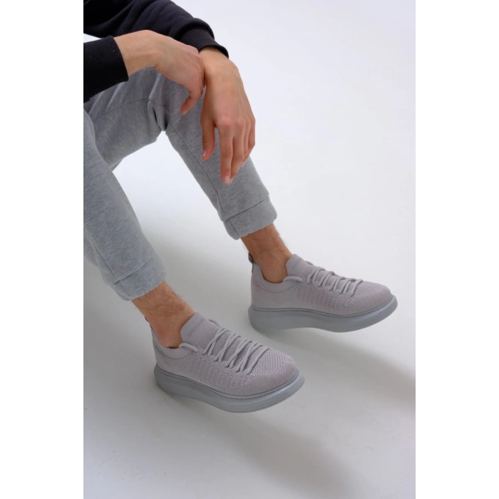 Erkek Tarz Casual Sneaker Günlük Spor Bez Ayakkabı -Gri