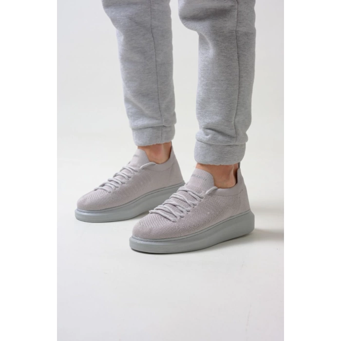 Erkek Tarz Casual Sneaker Günlük Spor Bez Ayakkabı -Gri