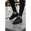 Yeni Sezon Erkek Tarz Casual Sneaker Günlük Spor Rahat Ayakkabı -Siyah-Siyah