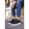 Yeni Sezon Erkek Tarz Casual Sneaker Günlük Spor Rahat Ayakkabı -Siyah-Beyaz