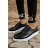 Yeni Sezon Erkek Tarz Casual Sneakers Günlük Spor Rahat Ayakkabı-Siyah-Beyaz