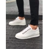 Erkek Bagcık Kısmı Metal Casual Sneaker Günlük Spor Ayakkabı-Beyaz