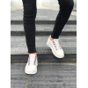 Erkek Bagcık Kısmı Metal Casual Sneaker Günlük Spor Ayakkabı-Beyaz