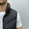 Erkek Hakim Yaka Fermuarlı Jel Dolgu Şişme Yelek-Siyah