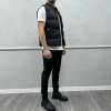 Erkek Hakim Yaka Fermuarsız Jel Dolgu Şişme Yelek-Siyah