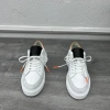 Erkek İçi Dışı Deri Eva Taban Sneakers Bağcıklı Arkası Turuncu Ayakkabı -Beyaz