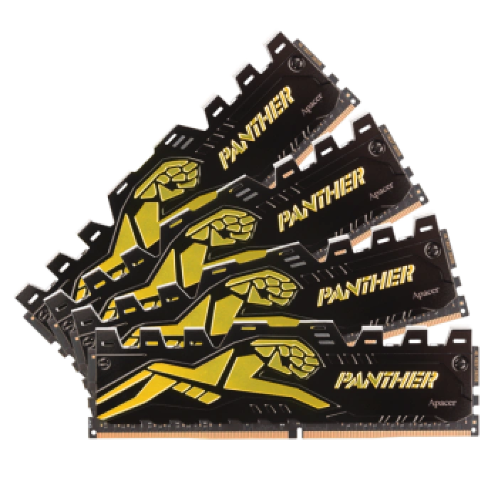 Apacer Panther Black-Gold 16GB (2x8GB) 3200Mhz CL16 DDR4 Gaming Ram (AH4U16G32C28Y7GAA-2)