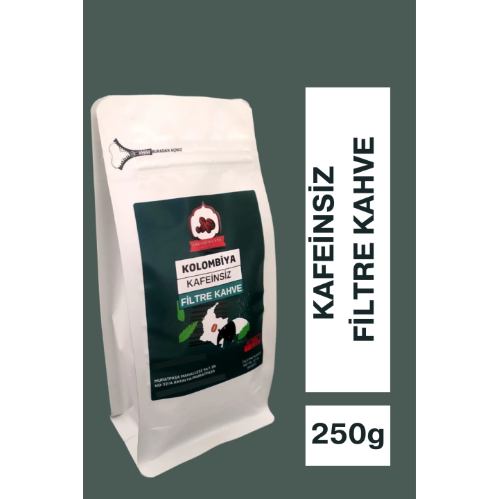 Kafeinsiz Filtre Kahve (Öğütülmüş Filtre Kahve) 250g