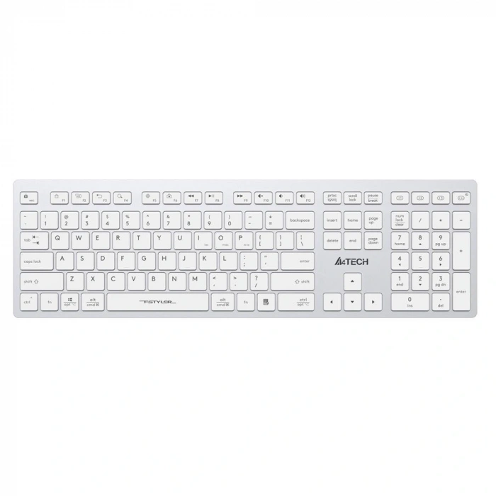 A4 Tech Fstyler FBX50C Beyaz Bluetooth+2.4G Nano Fn Şarjlı Multimedya Klavye
