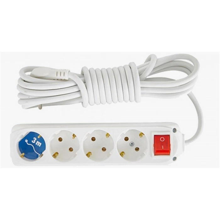 Almera 4lü 3mt Anahtarlı Topraklı Priz