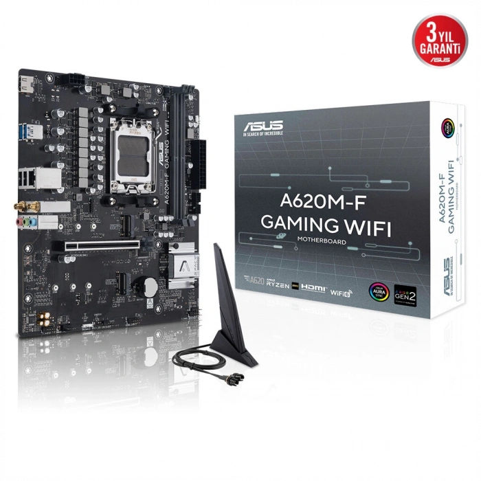 ASUS A620M-F GAMING WIFI 8000MHz DDR5 Soket AM5 M.2 HDMI mATX Anakart