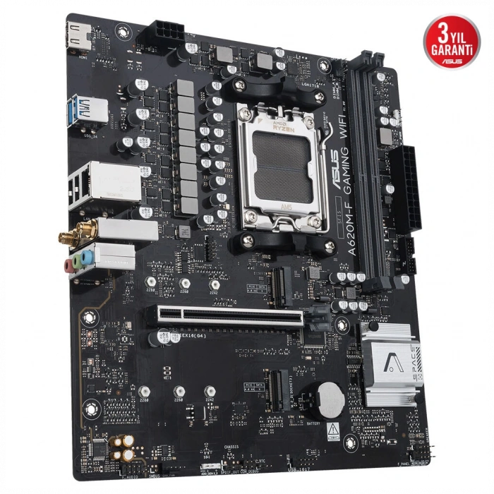 ASUS A620M-F GAMING WIFI 8000MHz DDR5 Soket AM5 M.2 HDMI mATX Anakart