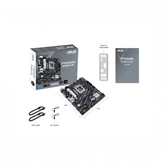 ASUS PRIME B760M-K D4 5333MHz OC DDR4 Soket 1700 M.2 HDMI VGA mATX Anakart