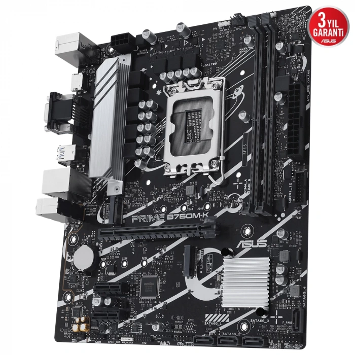 ASUS PRIME B760M-K 6600MHz OC DDR5 Soket 1700 M.2 HDMI VGA mATX Anakart