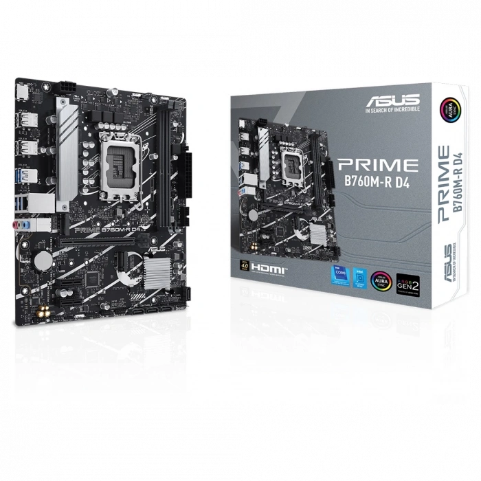 ASUS PRIME B760M-R D4 5333MHz OC DDR4 Soket 1700 M.2 HDMI mATX Anakart