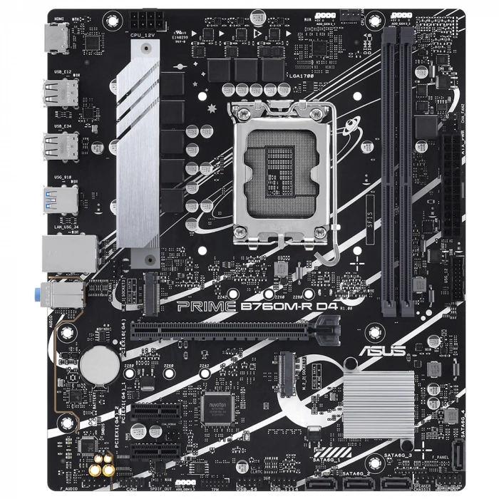 ASUS PRIME B760M-R D4 5333MHz OC DDR4 Soket 1700 M.2 HDMI mATX Anakart