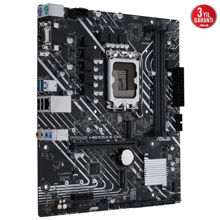 ASUS PRIME H610M-E D4-CSM 3200Mhz DDR4 Soket 1700 M.2 HDMI DP D-Sub mATX Anakart