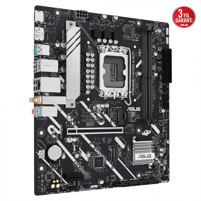 ASUS PRIME H810M-A WIFI 6400MHz OC DDR5 Soket 1851 M.2 USB-C HDMI DP mATX Anakart