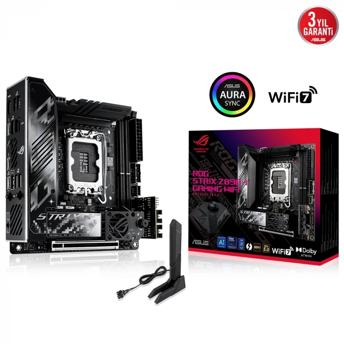 ASUS ROG STRIX Z890-I GAMING WIFI 1851 DDR5 8800+MHz(OC) Mini ITX Gaming Anakart