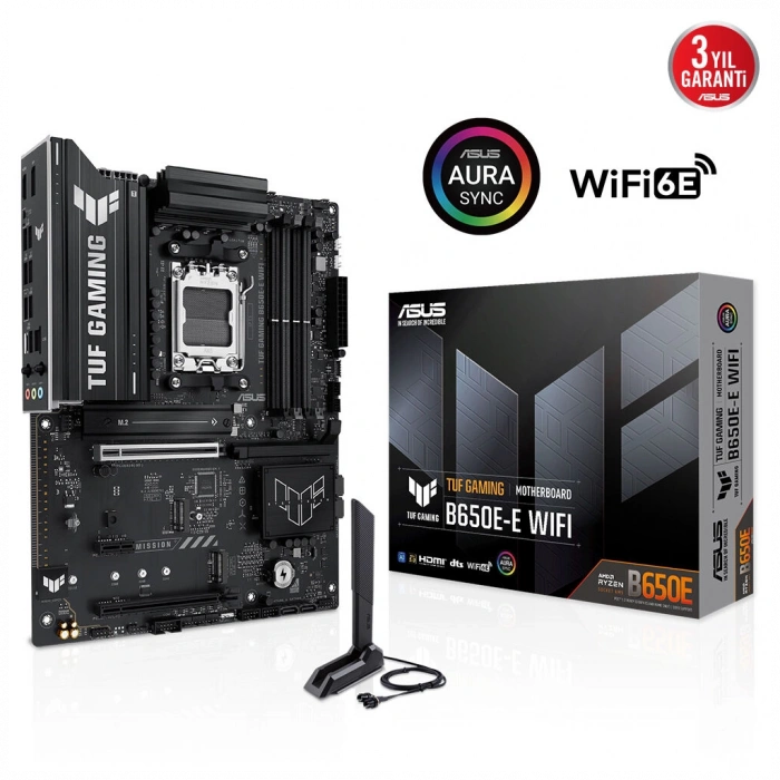 ASUS TUF GAMING B650E-E WIFI 8000MHz DDR5 Soket AM5 M.2 HDMI DP ATX Anakart