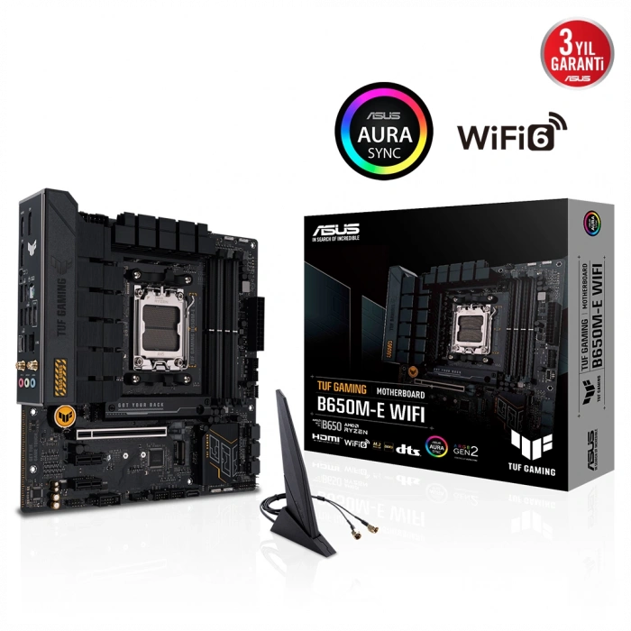 ASUS TUF GAMING B650M-E WIFI 6400MHz OC DDR5 Soket AM5 M.2 HDMI DP mATX Anakart