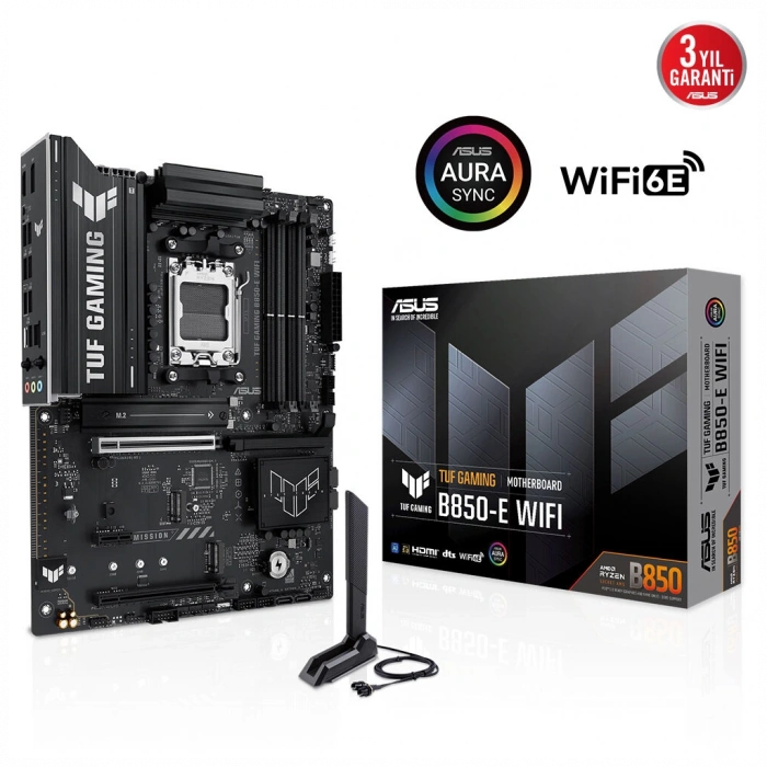 ASUS TUF GAMING B850-E WIFI 8000MHz DDR5 Soket AM5 M.2 HDMI DP ATX Anakart
