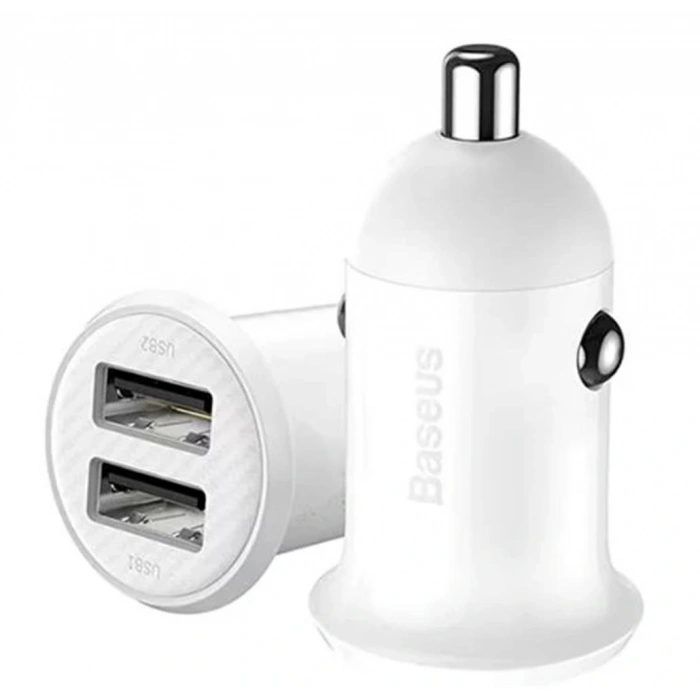 BASEUS CCALLP-02 Grain Pro Araç İçi Şarj Cihazı Beyaz