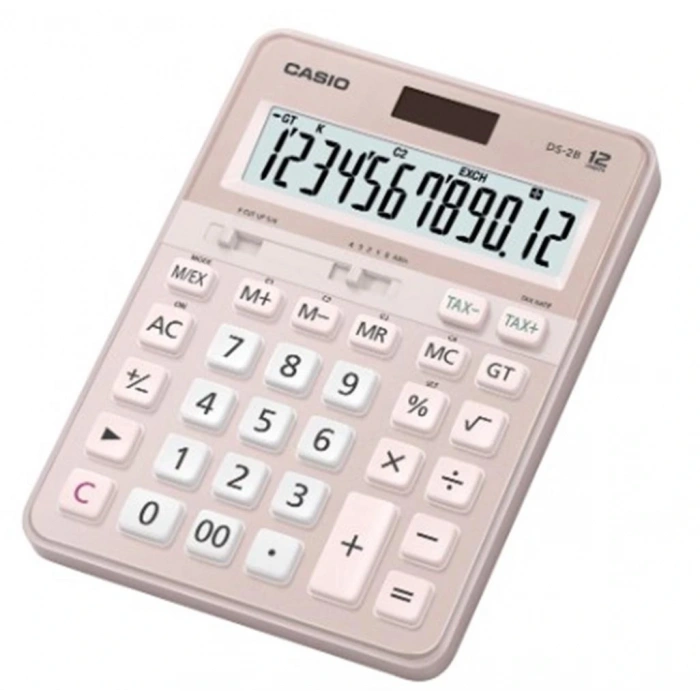 Casio DS-2B-PK Pembe Profesyonel 12 Hane Masa Üstü Hesap Makinesi