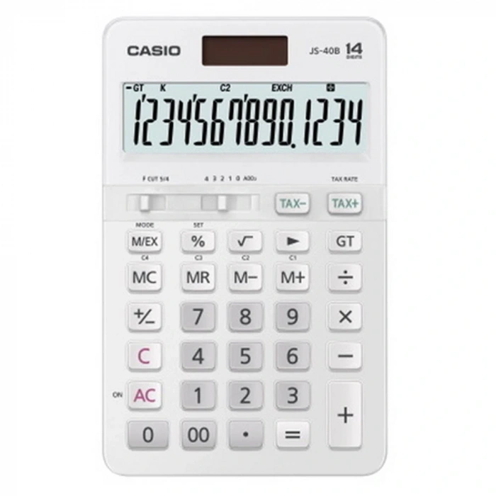 Casio JS-40B-WE Beyaz Profesyonel 14 Hane Masa Üstü Hesap Makinesi
